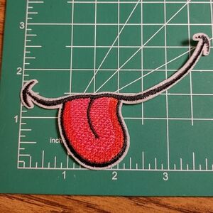2/$10 Red Tongue Embroidered Patch